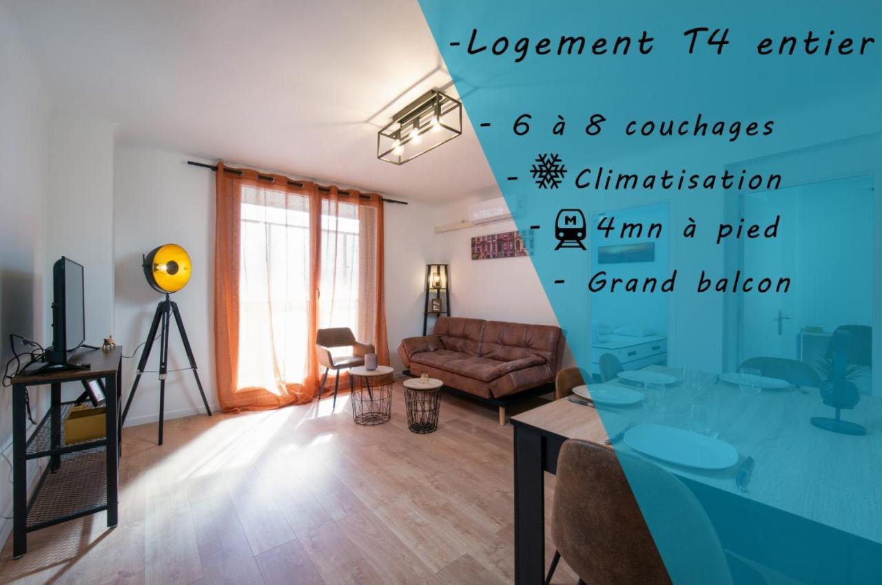 Grand Appartement 3 Chambres Avec Clim Et Balcon Marsylia Zewnętrze zdjęcie